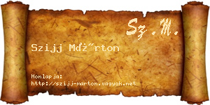 Szijj Márton névjegykártya