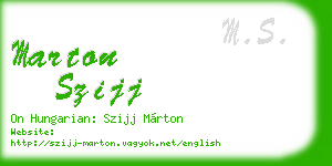 marton szijj business card