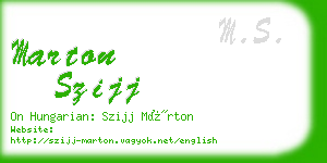 marton szijj business card